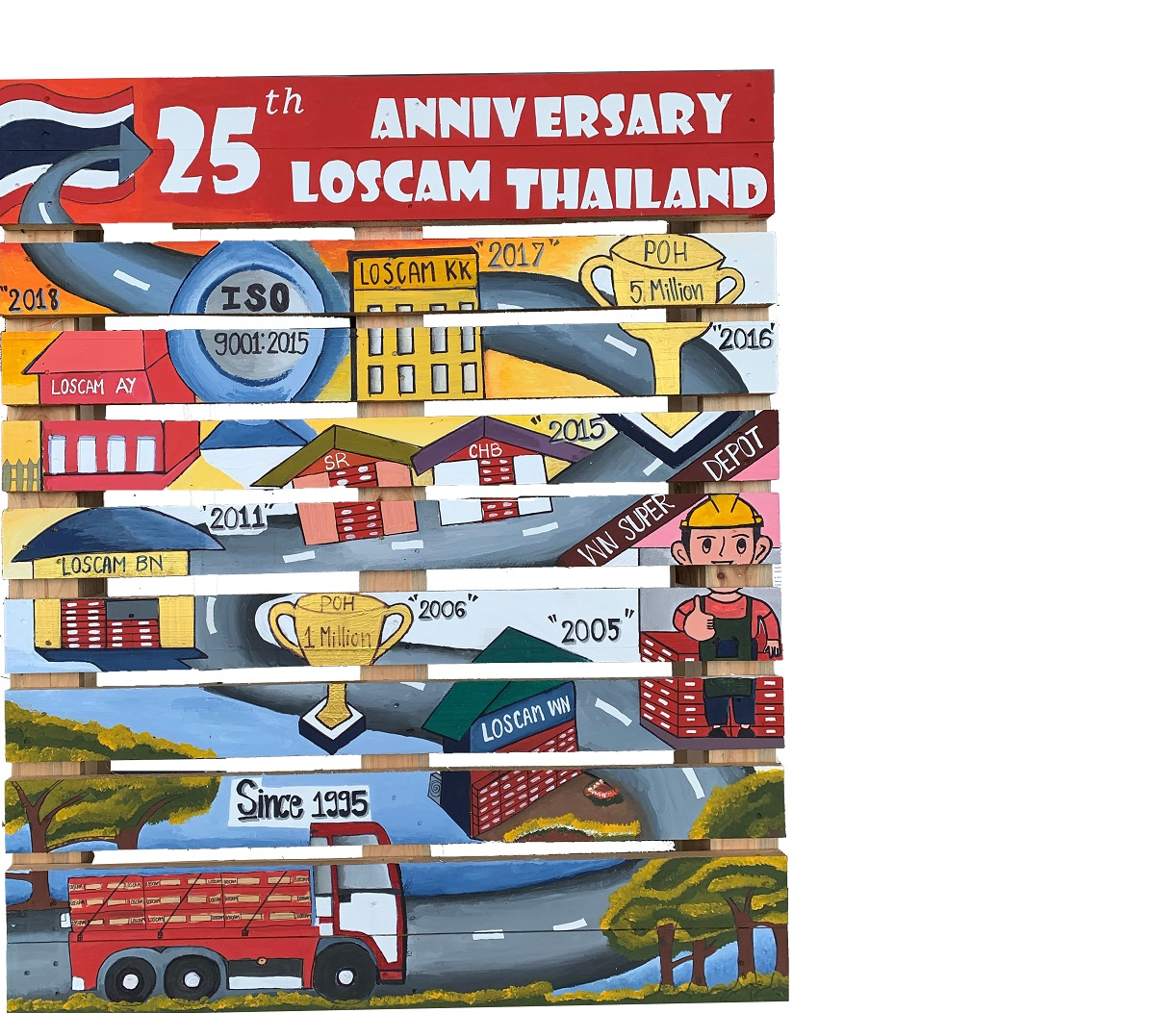 Loscam Thailand 25th Anniversary Pallet painting